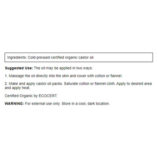 Swanson | Organic Cold Pressed Castor Oil 473ml