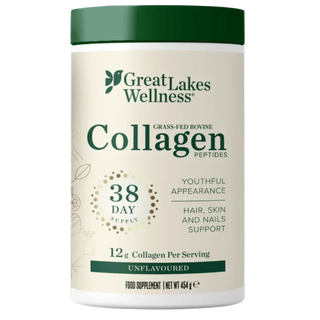 Great Lakes Wellness Collagen supplement container on a white background