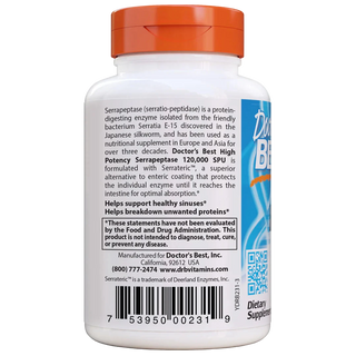Doctor's Best | High Potency Serrapeptase 120,000 SPU