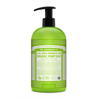 Dr Bronners 4 in 1 Sugar Lemongrass Lime Organic Pump Soap 