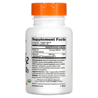 Doctor's Best | Vitamin K2 with MenaQ7 180mcg Plus D3