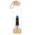 Organic Store Bamboo & Crystal Bottle Black Fluorite